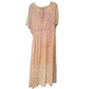 Hayden Los Angeles Beige Tan Black‎ Nude
Polka Dot Boho Lined Maxi Dress Sz 1 XL